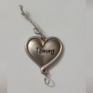 TAMMY name heart ornament ? Car decor purse charm backpack zipper pull